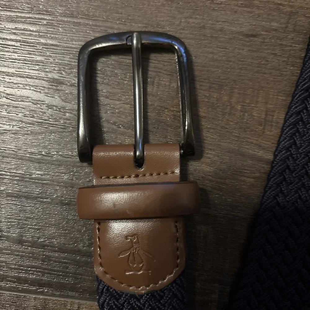 Original Penguin Braided Golf Belt Navy Medium 34-36 Stretchy